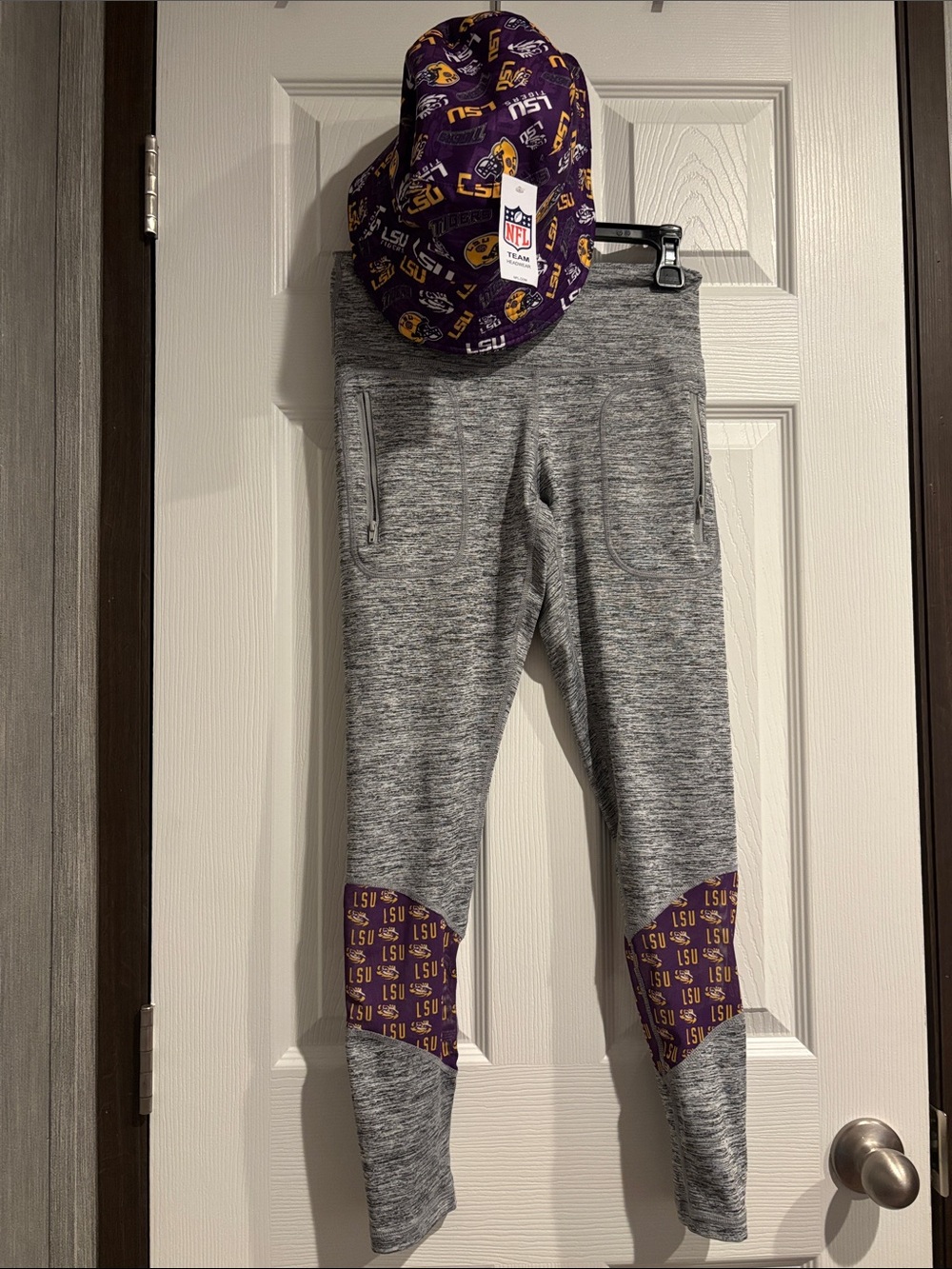 LSU Gray Heather Leggings 
NWT LSU Hat ( NFL brand) included